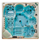Hydrosan Garten-Whirlpool-Badewanne Spa746 Weiß-Perlbraun Abdeckung F21 230x230 cm