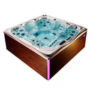 Hydrosan Garten-Whirlpool-Badewanne Spa746 Weiß-Perlbraun Abdeckung F21 230x230 cm