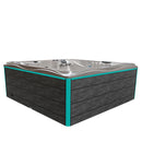 Hydrosan Garten-Whirlpool-Badewanne Spa746 Weiß-Perlgraue Holzverkleidung F22 230x230 cm