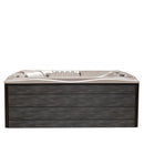 Hydrosan Garten-Whirlpool-Badewanne Spa746 Weiß-Perlgraue Holzverkleidung F22 230x230 cm