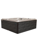 Hydrosan Garten-Whirlpool-Badewanne Spa746 Weiß-Perlgraue Holzverkleidung F22 230x230 cm