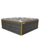 Hydrosan Garten-Whirlpool-Badewanne Spa746 Weiß-Perlgraue Holzverkleidung F22 230x230 cm