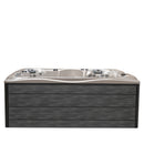 Hydrosan Garten-Whirlpool-Badewanne Spa746 Weiß-Perlgraue Holzverkleidung F22 230x230 cm