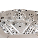 Hydrosan Garten-Whirlpool-Badewanne Spa746 Weiß-Perlgraue Holzverkleidung F22 230x230 cm