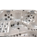 Hydrosan Garten-Whirlpool-Badewanne Spa746 Weiß-Perlgraue Holzverkleidung F22 230x230 cm