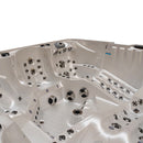 Hydrosan Garten-Whirlpool-Badewanne Spa746 Weiß-Perlgraue Holzverkleidung F22 230x230 cm