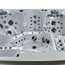 Hydrosan Garten-Whirlpool-Badewanne Spa746 Weiß-Perlgraue Holzverkleidung F22 230x230 cm
