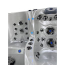 Hydrosan Garten-Whirlpool-Badewanne Spa746 Weiß-Perlgraue Holzverkleidung F22 230x230 cm