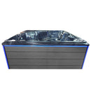 Hydrosan Garten-Whirlpool-Badewanne Spa746 Schwarzes Wellengehäuse Graue Platte F24 230x230 cm