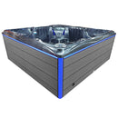 Hydrosan Garten-Whirlpool-Badewanne Spa746 Schwarzes Wellengehäuse Graue Platte F24 230x230 cm