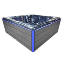 Hydrosan Garten-Whirlpool-Badewanne Spa746 Schwarzes Wellengehäuse Graue Platte F24 230x230 cm