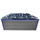 Hydrosan Garten-Whirlpool-Badewanne Spa746 Schwarzes Wellengehäuse Graue Platte F24 230x230 cm