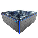 Hydrosan Garten-Whirlpool-Badewanne Spa746 Schwarzes Wellengehäuse Graue Platte F24 230x230 cm