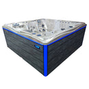 Hydrosan Garten-Whirlpool-Badewanne Spa747 Cappuccino-Grau Gehäuse F22 210x210 cm