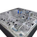 Hydrosan Garten-Whirlpool-Badewanne Spa747 Cappuccino-Grau Gehäuse F22 210x210 cm