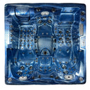 Hydrosan Garten-Whirlpool-Badewanne 747 Blaue Ozeanwelle Graue Holzabdeckung F22 210x210 cm
