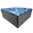 Hydrosan Garten-Whirlpool-Badewanne 747 Blaue Ozeanwelle Graue Holzabdeckung F22 210x210 cm