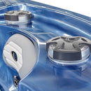 Hydrosan Garten-Whirlpool-Badewanne 747 Blaue Ozeanwelle Graue Holzabdeckung F22 210x210 cm
