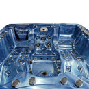 Hydrosan Garten-Whirlpool-Badewanne 747 Blaue Ozeanwelle Graue Holzabdeckung F22 210x210 cm