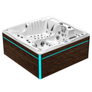 Hydrosan Garten-Whirlpool-Badewanne Spa747 Weiß-Perlbraune Abdeckung F21 210x210 cm