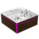 Hydrosan Garten-Whirlpool-Badewanne Spa747 Weiß-Perlbraune Abdeckung F21 210x210 cm