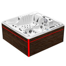 Hydrosan Garten-Whirlpool-Badewanne Spa747 Weiß-Perlbraune Abdeckung F21 210x210 cm