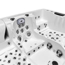 Hydrosan Garten-Whirlpool-Badewanne Spa747 Weiß-Perlbraune Abdeckung F21 210x210 cm