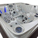 Hydrosan Garten-Whirlpool-Badewanne Spa747 Weiß-Perlbraune Abdeckung F21 210x210 cm
