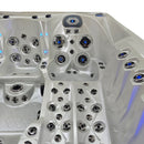 Hydrosan Garten-Whirlpool-Badewanne Spa747 Weiß-Perlbraune Abdeckung F21 210x210 cm