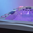 Hydrosan Garten-Whirlpool-Badewanne Spa747 Weiß-Perlbraune Abdeckung F21 210x210 cm
