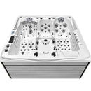 Hydrosan Garten-Whirlpool-Badewanne Spa747 Weiß-Perlgraue Holzverkleidung F27 210x210 cm