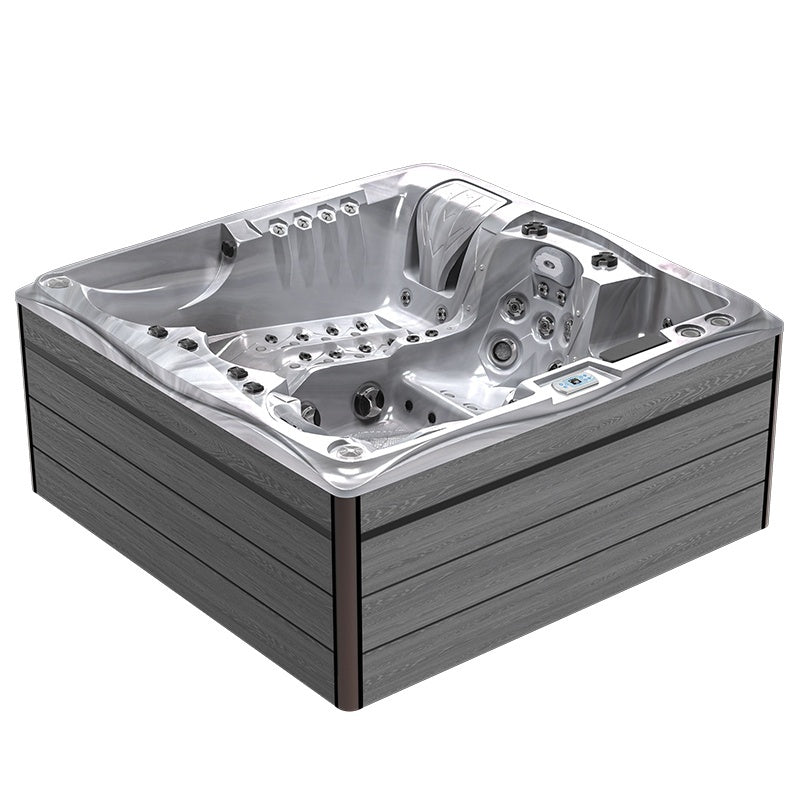 Hydrosan GARDEN JACUZZI BADEWANNE SPA747 CAPPUCCINO GRAU HOLZGEHÄUSE F24 210X210 CM