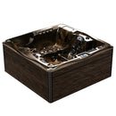 Hydrosan Garten-Whirlpool-Badewanne SPA747 Magma Goldbraune Abdeckung F21 210x210 cm