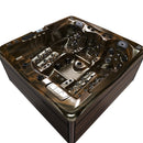 Hydrosan Garten-Whirlpool-Badewanne SPA747 Magma Goldbraune Abdeckung F21 210x210 cm