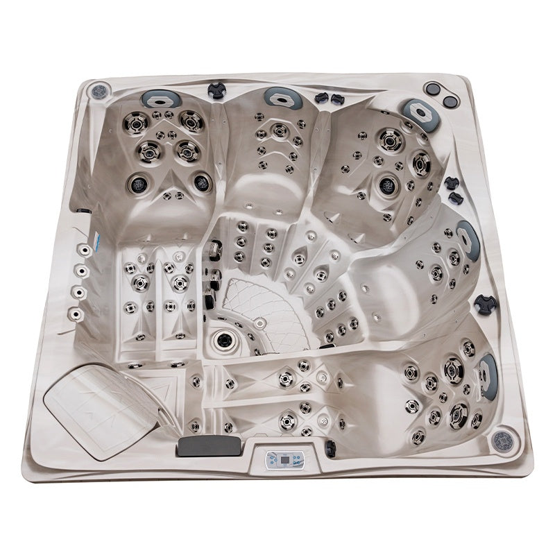 Hydrosan JACUZZI OGRODOWE WANNA SPA748 CAPPUCCINO OBUDOWA BRĄZOWA DESKA F21 230x230 CM