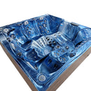 Hydrosan Garten-Whirlpool-Badewanne 748 Blau Ozeanwelle Braun Abdeckung F21 230x230 cm