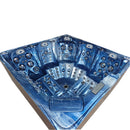 Hydrosan Garten-Whirlpool-Badewanne 748 Blau Ozeanwelle Braun Abdeckung F21 230x230 cm