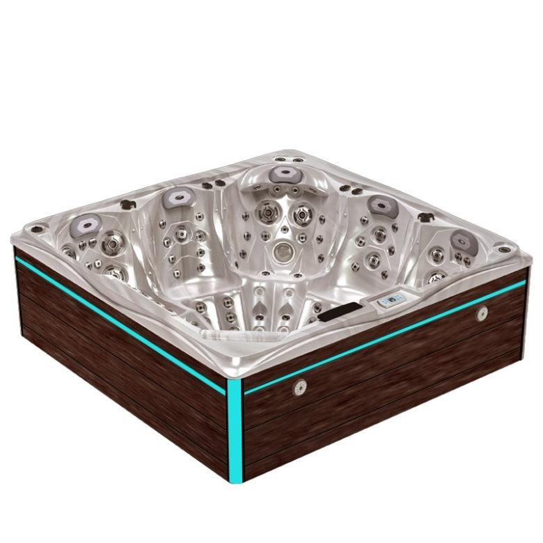 Hydrosan JACUZZI OGRODOWE WANNA SPA748 CAPPUCCINO OBUDOWA BRĄZOWA DESKA F21 230x230 CM