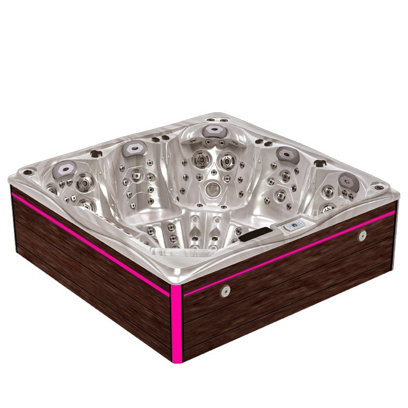Hydrosan JACUZZI OGRODOWE WANNA SPA748 CAPPUCCINO OBUDOWA BRĄZOWA DESKA F21 230x230 CM