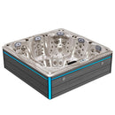 Hydrosan Garten-Whirlpool-Badewanne SPA748 Cappuccino-Grau Holzverkleidung F24 230x230 cm