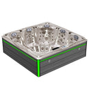 Hydrosan Garten-Whirlpool-Badewanne SPA748 Cappuccino-Grau Holzverkleidung F24 230x230 cm