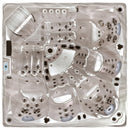 Hydrosan Garten-Whirlpool-Badewanne SPA748 Cappuccino-Grau Holzverkleidung F24 230x230 cm