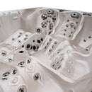 Hydrosan Garten-Whirlpool-Badewanne SPA748 Cappuccino-Grau Holzverkleidung F24 230x230 cm