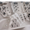 Hydrosan Garten-Whirlpool-Badewanne SPA748 Cappuccino-Grau Holzverkleidung F24 230x230 cm