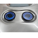 Hydrosan Garten-Whirlpool-Badewanne SPA748 Cappuccino-Grau Holzverkleidung F24 230x230 cm