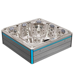 Hydrosan Garten-Whirlpool-Badewanne SPA748 Cappuccino Grau Holzgehäuse F27 230x230 cm – Vorschau 3