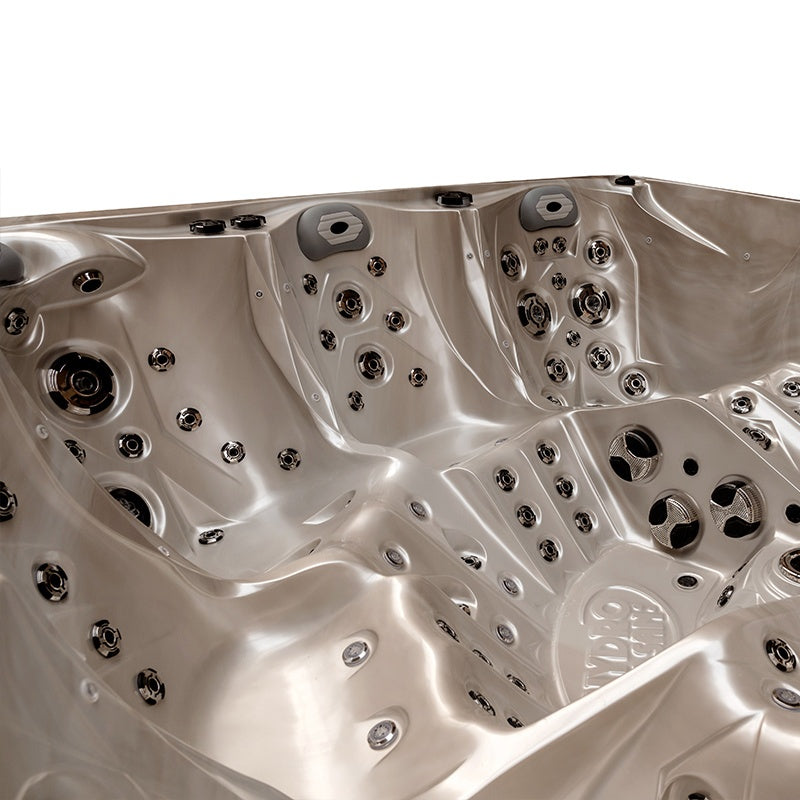 Hydrosan Garten-Whirlpool-Badewanne SPA748 Cappuccino Grau Holzgehäuse F27 230x230 cm