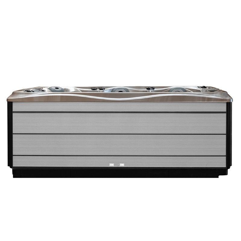 Hydrosan Garten-Whirlpool-Badewanne SPA748 Cappuccino Grau Holzgehäuse F27 230x230 cm