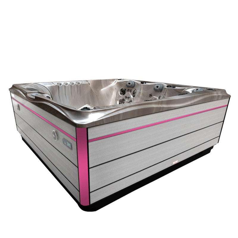 Hydrosan Garten-Whirlpool-Badewanne SPA748 Cappuccino Grau Holzgehäuse F27 230x230 cm
