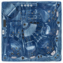 Hydrosan Garten-Whirlpool-Badewanne Spa748 Blaue Welle Gehäuse Graue Platte F22 230x230 cm